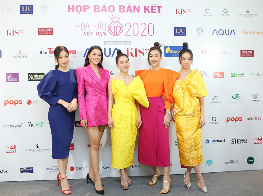 Vẻ rạng rỡ của dàn Hoa hậu, Á hậu tại họp báo Vòng Bán kết HHVN 2020 - Ảnh 1.