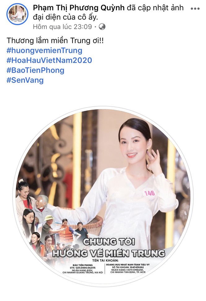 Thí sinh HHVN 2020 đồng loạt thay avatar hướng về miền Trung thân yêu - Ảnh 12.
