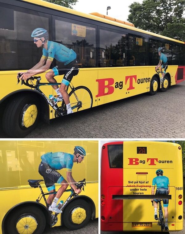 Mẫu quảng cáo đánh lừa thị giác của Tour de France 2019