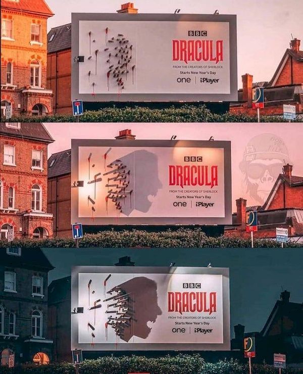 Billboard quảng cáo siêu sáng tạo của BBC dành cho movie Dracula, đơn giản nhưng thông minh và hiệu quả.