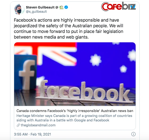 Mark Zuckerberg chọc giận cả thế giới: Thủ tướng Úc nói nhận được sự ủng hộ của nhiều nhà lãnh đạo gồm Ấn Độ, Pháp, Anh, riêng Canada tuyên bố sắp áp dụng luật tương tự lên Facebook - Ảnh 3.