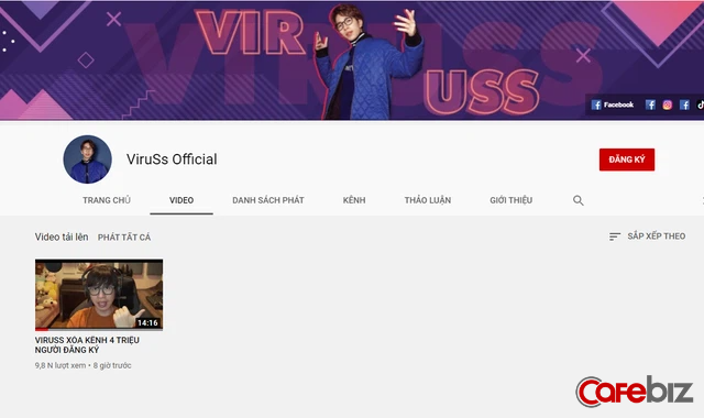 Đúng ngày Cá tháng Tư, ViruSs thông báo xóa kênh YouTube 4 triệu đăng ký: Buồn, tiều tụy, cảm giác hệt như thất tình! - Ảnh 1. Đúng ngày Cá tháng Tư, ViruSs thông báo xóa kênh YouTube 4 triệu đăng ký: Buồn, tiều tụy, cảm giác hệt như thất tình! - Ảnh 1.
