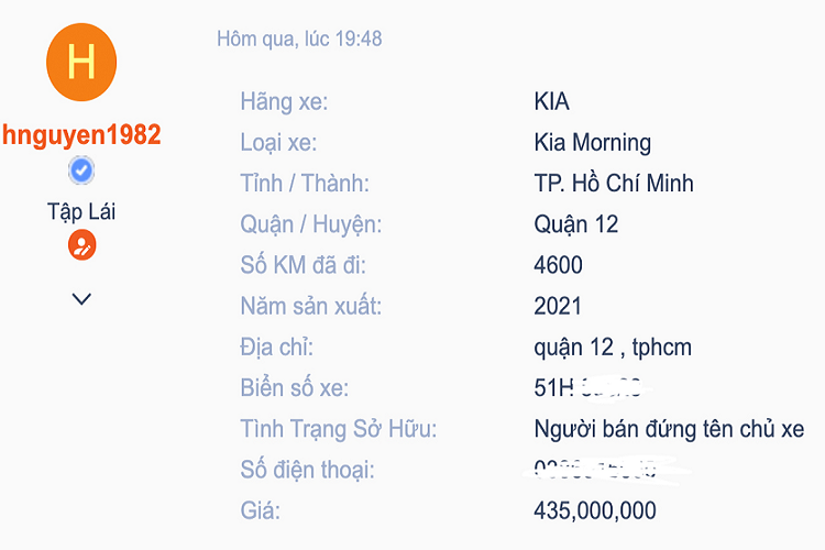Kia Morning 2021 đầu tiên tại Việt Nam lên sàn xe cũ, thách cưới giá rẻ - Ảnh 1. Kia Morning 2021 đầu tiên tại Việt Nam lên sàn xe cũ, thách cưới giá rẻ - Ảnh 1.