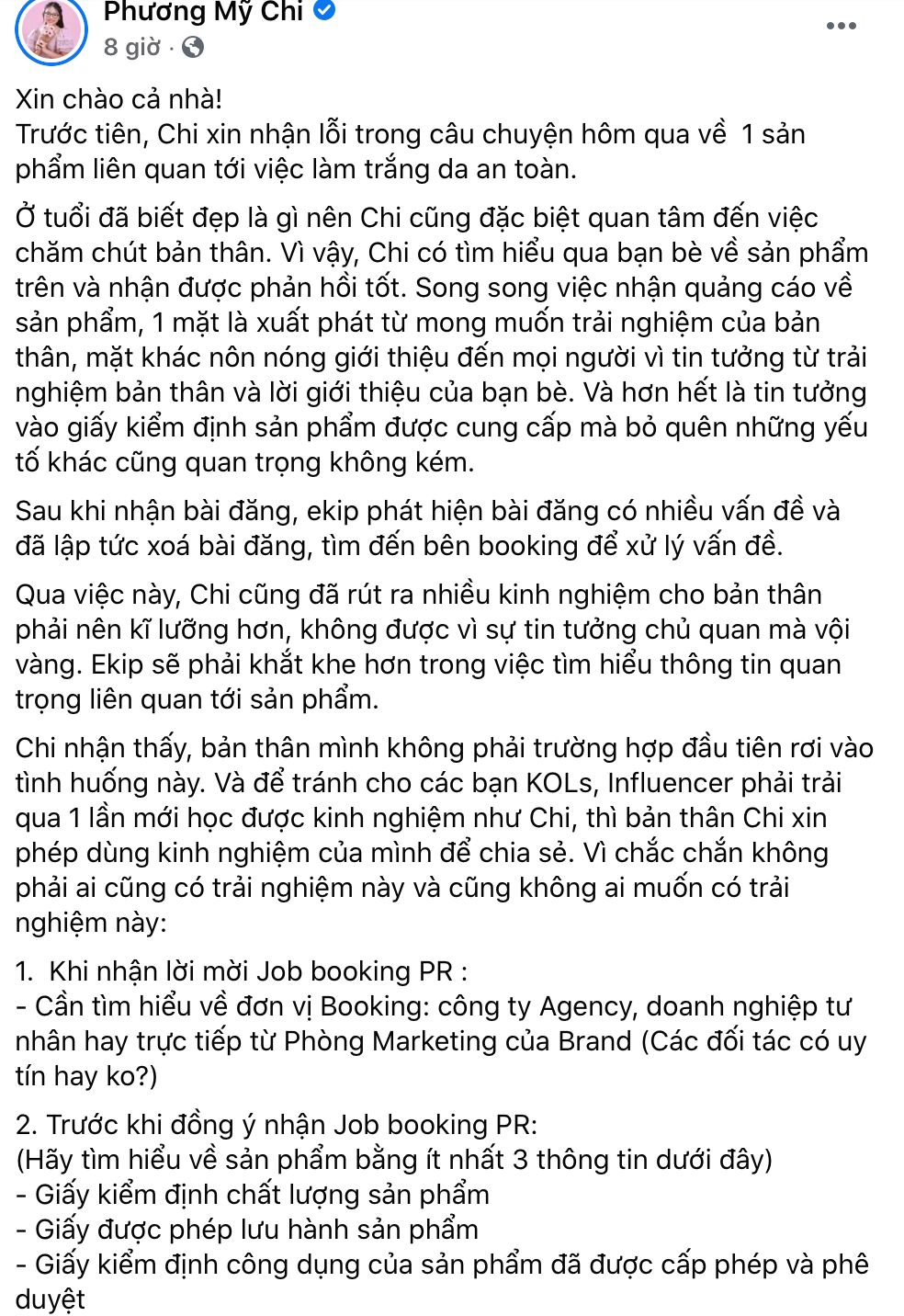 Bị phản đối vì quảng cáo kẹo ngậm trắng da thần kỳ, Phương Mỹ Chi lên tiếng xin lỗi, cư dân mạng nhắn nhủ: Đừng đi vào vết xe đổ của Hồng Vân, Quyền Linh,... - Ảnh 3. Bị phản đối vì quảng cáo kẹo ngậm trắng da thần kỳ, Phương Mỹ Chi lên tiếng xin lỗi, cư dân mạng nhắn nhủ: Đừng đi vào vết xe đổ của Hồng Vân, Quyền Linh,... - Ảnh 3.