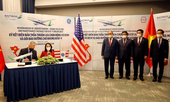 Bamboo Airways ký thỏa thuận 2 tỷ USD tại New York, chính thức công bố đường bay thẳng Việt - Mỹ - Ảnh 1. Bamboo Airways ký thỏa thuận 2 tỷ USD tại New York, chính thức công bố đường bay thẳng Việt - Mỹ - Ảnh 1.