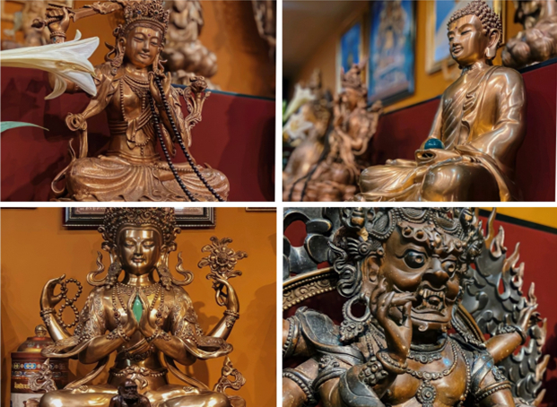 Những tác phẩm tượng đồng đúc tỉ mỉ, tinh xảo được trưng bày trong gia đình nghệ nhân Nguyễn Văn Ứng