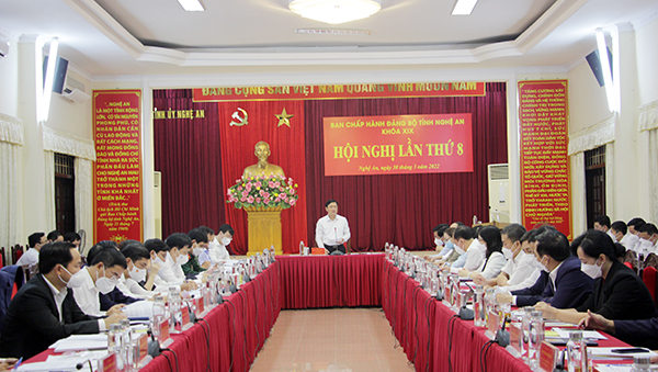 Nghệ An: Hội nghị lần thứ 8 Ban Chấp hành Đảng bộ tỉnh khóa XIX - Ảnh 1.