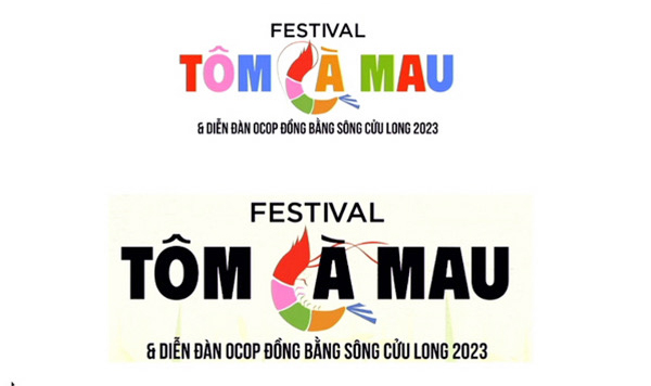 Bộ nhận diện lễ hội Festival Tôm Cà Mau và Diễn đàn kết nối sản phẩm OCOP, ĐBSCL năm 2023.