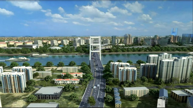 Cầu Nguyễn Trãi của khu Đô thị VSIP - Thành phố trong lòng thành phố Thủy Nguyên