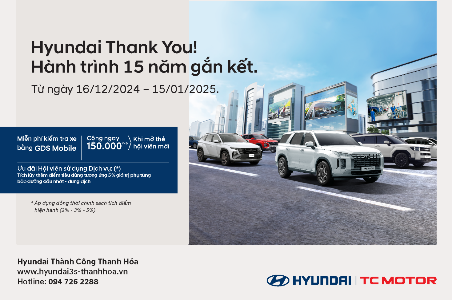 Hyundai Thanh Hóa tri ân khách hàng dịch vụ “Hyundai Thank You! Hành trình 15 năm gắn kết”- Ảnh 1.