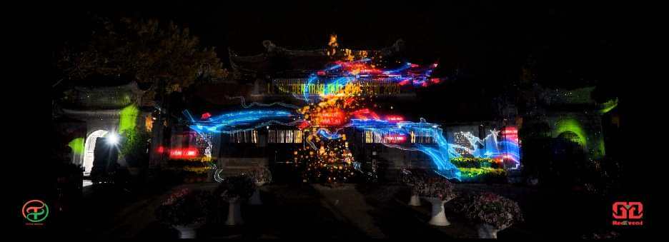 Trình diễn 3D - Mapping tại lễ hội đền Trần Thái Bình- Ảnh 1.