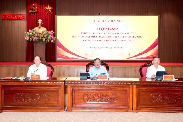Đại hội đại biểu Đảng bộ TP. Hà Nội lần thứ XVIII, nhiệm kỳ 2025 - 2030 diễn ra từ ngày 15-17/10- Ảnh 1.