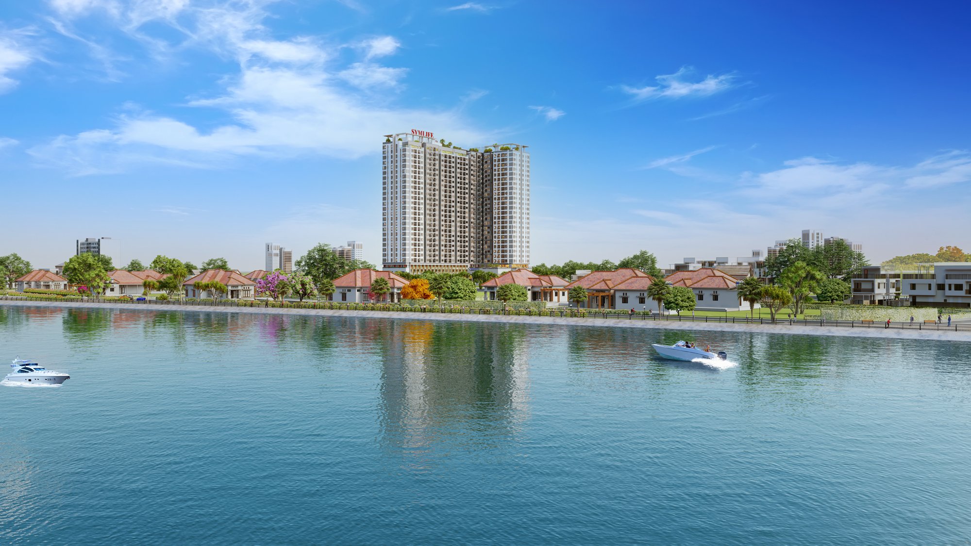 Bình Dương: Khởi công dự án cao ốc căn hộ Symlife- Ảnh 2. Phối cảnh dự án cao ốc căn hộ Symlife phía Sông Sài Gòn.