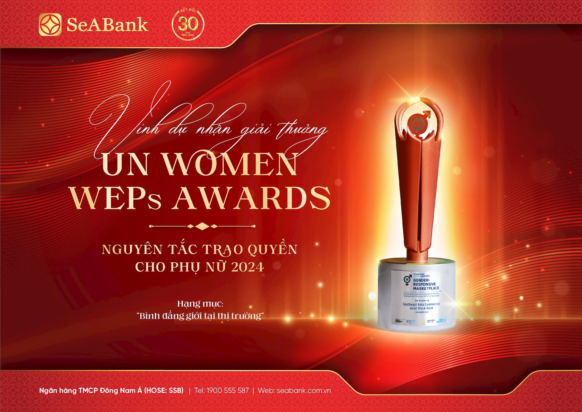 SeABank vinh dự nhận giải thưởng UN WEPs Award 2024 hạng mục “Bình đẳng giới tại thị trường”- Ảnh 1. SeABank vinh dự nhận giải thưởng UN WEPs Award 2024 hạng mục “Bình đẳng giới tại thị trường”- Ảnh 1.