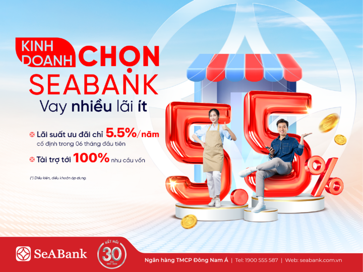 SeABank dành 5.000 tỷ đồng cho vay khách hàng cá nhân bổ sung vốn kinh doanh- Ảnh 1. SeABank dành 5.000 tỷ đồng cho vay khách hàng cá nhân bổ sung vốn kinh doanh- Ảnh 1.