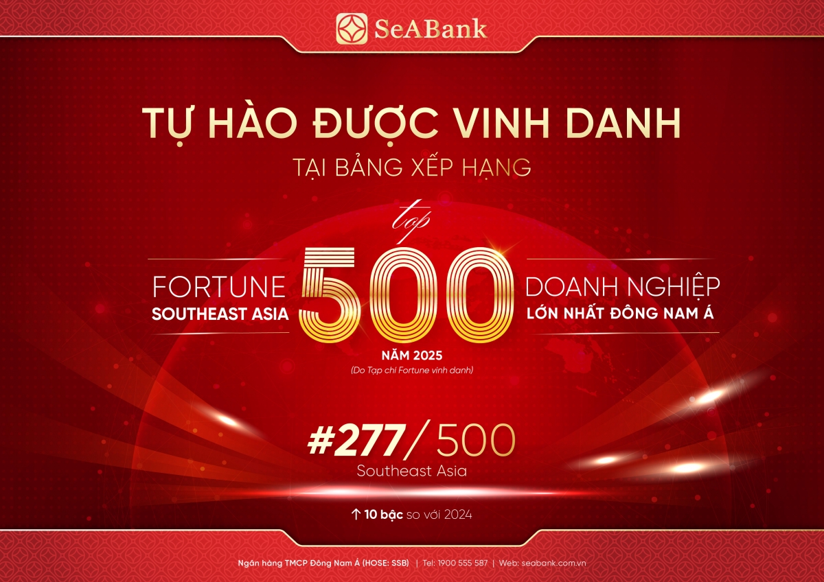 SeABank tăng 10 bậc trên bảng xếp hạng Fortune Southeast Asia 500- Ảnh 1. SeABank tăng 10 bậc trên bảng xếp hạng Fortune Southeast Asia 500- Ảnh 1.