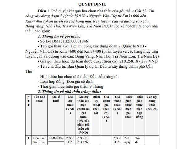 Công ty Trí Việt: Nhà thầu quen mặt ở TP Cần Thơ liên tục trúng nhiều gói thầu lớn- Ảnh 2. Công ty Trí Việt: Nhà thầu quen mặt ở TP Cần Thơ liên tục trúng nhiều gói thầu lớn- Ảnh 2.