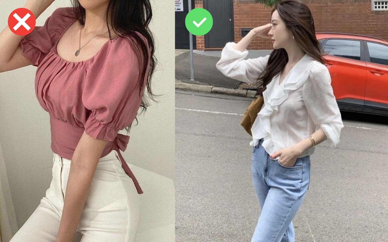 5 kiểu áo dễ "phản chủ", phơi bày khuyết điểm, dìm dáng không trượt phát nào!- Ảnh 5. 5 kiểu áo dễ "phản chủ", phơi bày khuyết điểm, dìm dáng không trượt phát nào!- Ảnh 5.