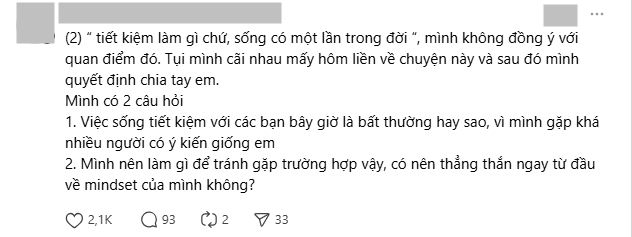 Lệch pha tài chính khó hạnh phúc: Chi 20 triệu/ tháng vẫn bị chê "keo kiệt" vì có 300 triệu trong tài khoản?- Ảnh 2. Lệch pha tài chính khó hạnh phúc: Chi 20 triệu/ tháng vẫn bị chê "keo kiệt" vì có 300 triệu trong tài khoản?- Ảnh 2.