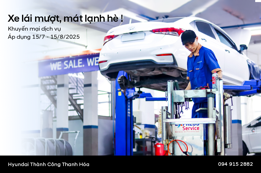 Hyundai Thành Công Thanh Hóa khuyến mại dịch vụ “Xe lái mượt, mát lạnh hè!!!”- Ảnh 1.