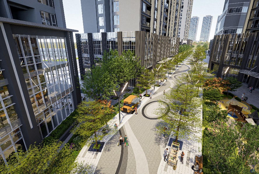A city street with trees and buildings  AI-generated content may be incorrect.