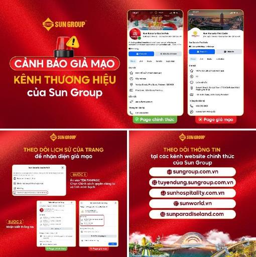 Sun Group cảnh báo giả mạo kênh du lịch, nghỉ dưỡng, tuyển dụng- Ảnh 1. Sun Group cảnh báo giả mạo kênh du lịch, nghỉ dưỡng, tuyển dụng- Ảnh 1.