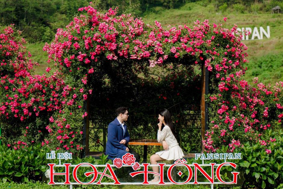 Hàng vạn du khách “đổ về” Fansipan, nô nức check in Lễ hội Hoa hồng 2026- Ảnh 1.