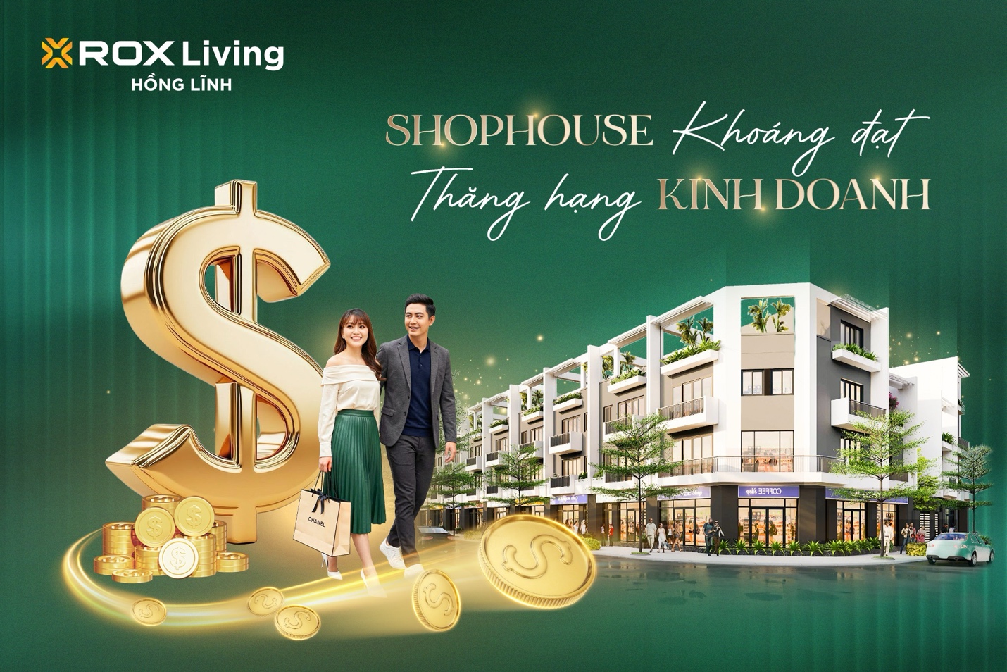 Có thể là hình ảnh về văn bản cho biết 'XROXLiving HỒNG HỒNGLĨNH LĨNH SHOPHOUSE Khoáng đạt Thăng hạng KINHDOANH KINH DOANH ววบารา 生 ば・ 出110'