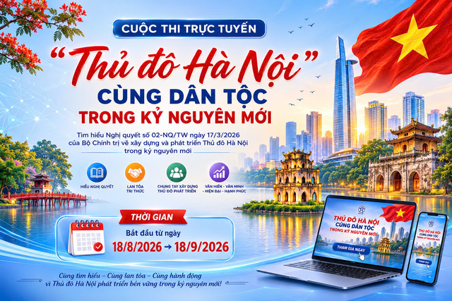 Hà Nội phát động cuộc thi trực tuyến tìm hiểu Nghị quyết về phát triển Thủ đô trong kỷ nguyên mới- Ảnh 1.