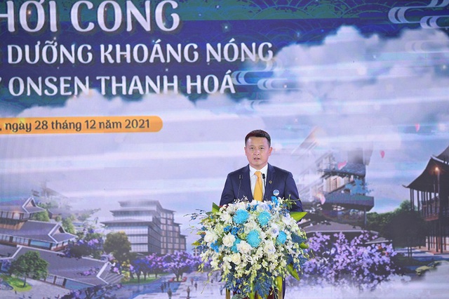 Ông Đặng Minh Trường - Chủ tịch HĐQT Tập đoàn Sun Group phát biểu tại Lễ khởi công Quần thể nghỉ dưỡng khoáng nóng Sun Beauty Onsen Thanh Hóa
