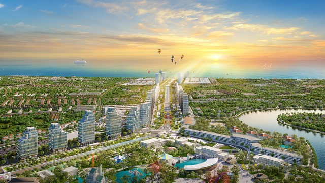 Đại lộ trung tâm kết nối quảng trường biển với tổ hợp vui chơi giải trí Sun World và KĐTND ven sông Đơ