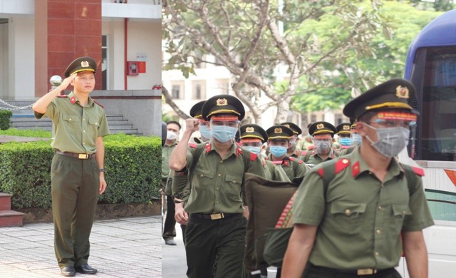 Học viên Trần Thảo Vạn An cùng đồng đội lên đường phòng, chống dịch COVID-19 tại tỉnh Đồng Nai.