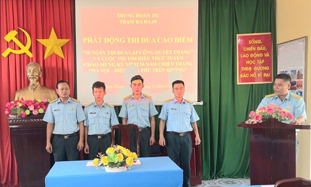 Trung đoàn 292 - Trạm Ra đa 69 phát động thi đua cao điểm kỷ niệm 50 năm chiến thắng ‏&quot;‏Hà Nội - Điện Biên Phủ trên không&quot;.