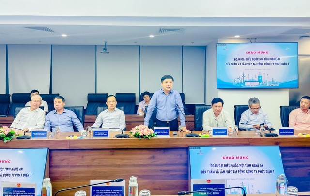 Đoàn ĐBQH tỉnh Nghệ An làm việc với Tổng công ty Phát điện 1 (EVNGENCO1) - Ảnh 2.