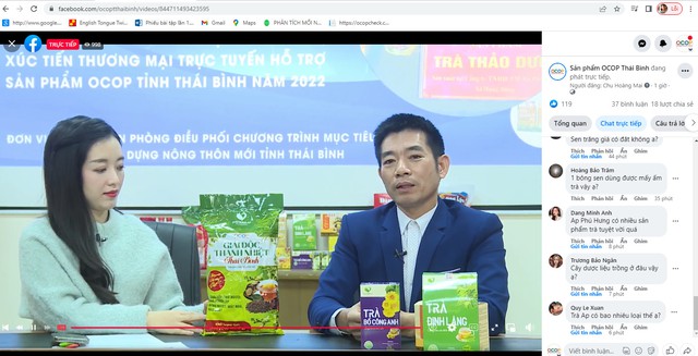 Thái Bình: Tổ chức chương trình Livestream giới thiệu, quảng bá các sản phẩm OCOP - Ảnh 3.