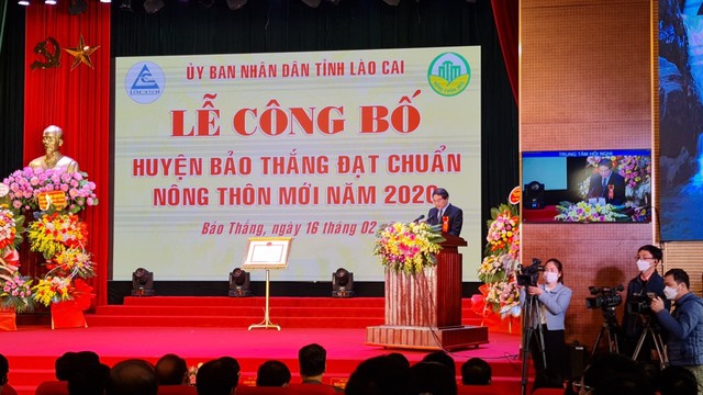 Lào Cai: Lễ công bố huyện Bảo Thắng đạt chuẩn Nông thôn mới năm 2020 - Ảnh 1.