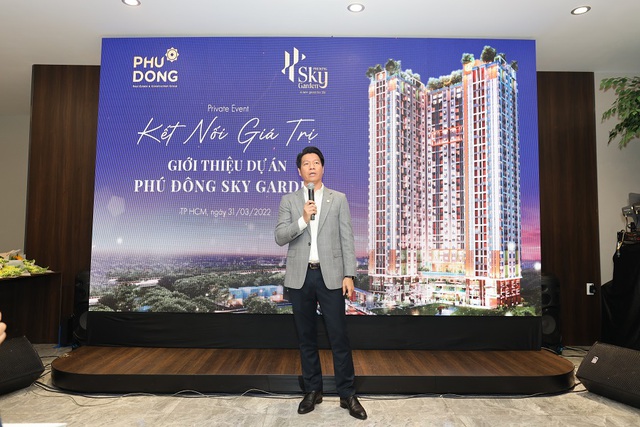 Ông Ngô Quang Phúc, Tổng Giám đốc Phú Đông Group tại buổi giới thiệu dự án Phú Đông Sky Garden.