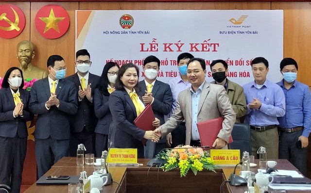 Yên Bái: Hội Nông dân phối hợp Bưu điện tỉnh ký kết phối hợp hỗ trợ nông dân chuyển đổi số - Ảnh 2.