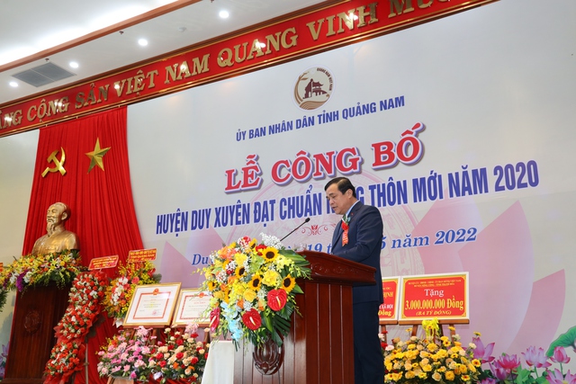 Lễ công bố huyện Duy Xuyên đạt chuẩn Nông thôn mới năm 2020 - Ảnh 4.