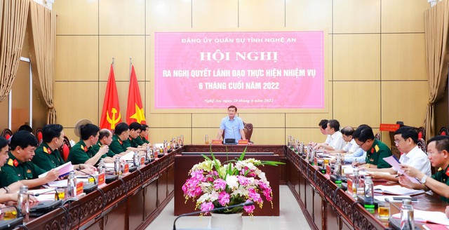 Nghệ An: Đảng ủy Quân sự tỉnh ra Nghị quyết nhiệm vụ 6 tháng cuối năm 2022. - Ảnh 1.