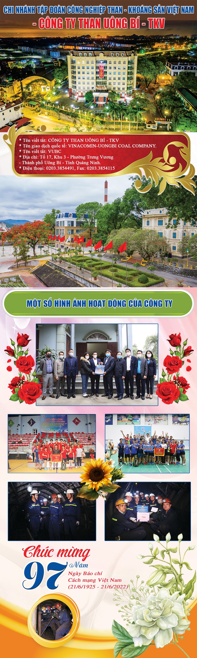Chi nhánh Tập đoàn Công nghiệp Than - Khoáng sản Việt Nam - Công ty Than Uông Bí - TKV Chúc mừng ngày Báo chí Cách mạng Việt Nam 21/6 - Ảnh 1.