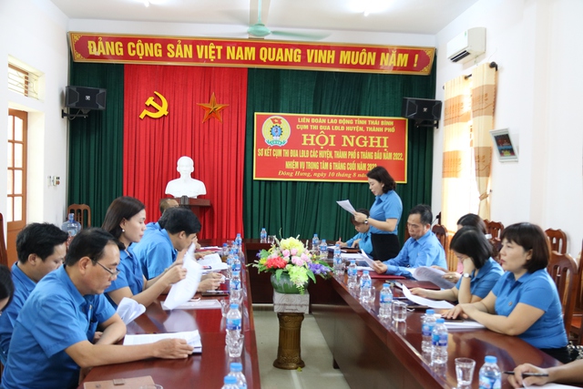 Thái Bình: Tổng kết công tác hoạt động 6 tháng đầu năm Cụm các LĐLĐ huyện, thành phố - Ảnh 1.