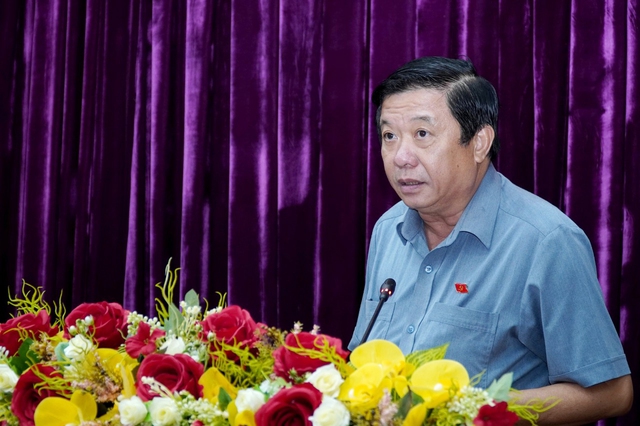 Ông Bùi Văn Nghiêm - Bí thư Tỉnh ủy Vĩnh Long phát biểu tại buổi gặp mặt báo chí.