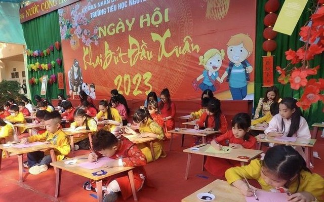 Trường Tiểu học Nguyễn Văn Trỗi tổ chức ngày hội khai bút đầu xuân - Ảnh 3.