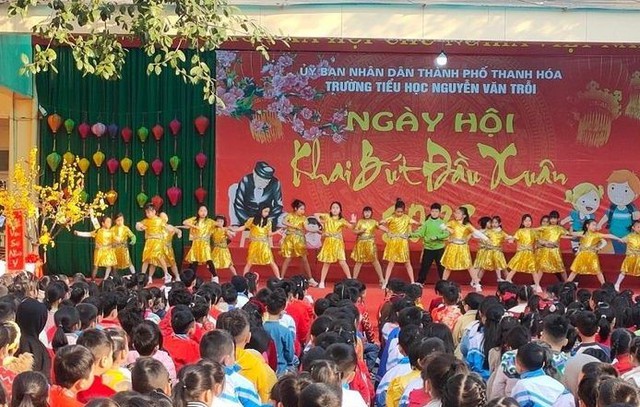 Trường Tiểu học Nguyễn Văn Trỗi tổ chức ngày hội khai bút đầu xuân - Ảnh 1.