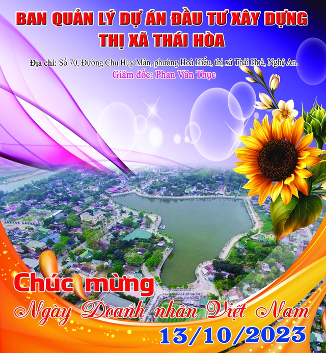 Ban Quản lý Dự án đầu tư xây dựng thị xã Thái Hòa: Chúc mừng ngày Doanh nhân Việt Nam - Ảnh 1.