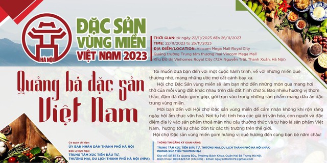 Hà Nội: Hội chợ Đặc sản Vùng miền Việt Nam 2023 sẽ diễn ra từ ngày 22-26/11 - Ảnh 1.