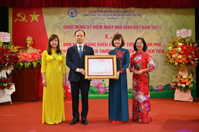 Trường MN Đô thị Việt Hưng: Xứng danh lá cờ đầu khối mầm non quận Long Biên- Ảnh 1.