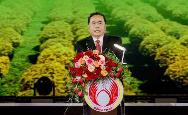 Uỷ viên Bộ Chính trị, Phó Chủ tịch Thường trực Quốc hội Trần Thanh Mẫn phát biểu tại lễ khai mạc.