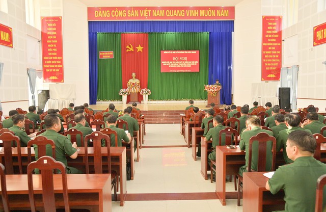 Quang cảnh Hội nghị nghiên cứu, học tập, quán triệt và triển khai thực hiện Nghị quyết của Quân ủy Trung ương trong Đảng bộ BĐBP tỉnh.